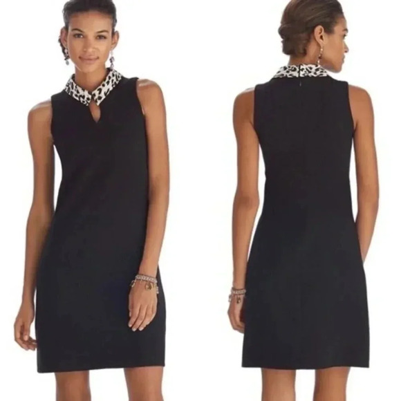 NWOT WHBM Black Shift Dress w/ Removable Collar - Picture 1 of 8
